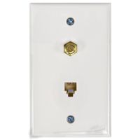 WALL JACK PHONE/COAX FLUSH WHT