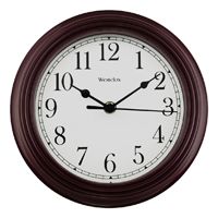 CLOCK WALL RND BURGUNDY 8.5IN