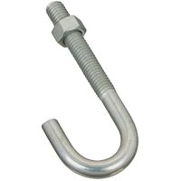 BOLT J-HOOK 3/8X3-3/4IN ZINC