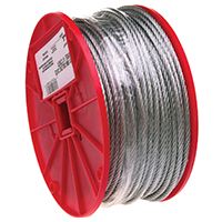 Campbell 7000427 Aircraft Cable, 340 lb Working Load Limit, 500 ft L, 1/8 in Dia, Galvanized Steel