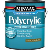 Minwax Polycrylic 14444000 Protective Finish Paint, Crystal Clear, Semi-Gloss, 1 gal Can