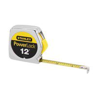 STANLEY 33-212 Measuring Tape, 12 ft L x 1/2 in W Blade, Steel Blade, Chrome
