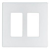 WALL PLATE 2 GANG DECR MID WHT