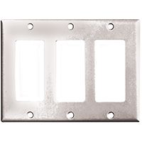 WALL PLATE 3 GANG DECO WHITE