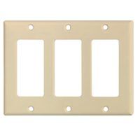 WALL PLATE 3 GANG ROCKR IVORY
