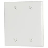 WALLPLATE BLANK 2GANG FLSH WHT