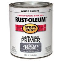 RUST-OLEUM STOPS RUST 7780502 Clean Metal Primer, Flat, White, 1 qt