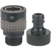 CONNECTOR FAUCET GRDN HOSE 2PC