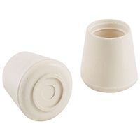 Shepherd Hardware 9223 Furniture Leg Tip, Round, Rubber, Off-White