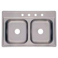 KITCHEN SINK STNLSS DBL33X22