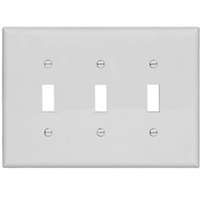 WALL PLATE 3GANG TGL MID WHITE