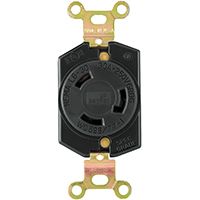 RECPT SINGLE LOCK 30A 250V BLK