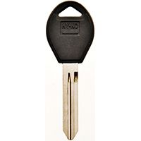 Hy-Ko 12005DA34 Key Blank with Rubber Head, 3.157 in L x 1.098 in W, Brass, Nickel Plated