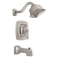 Moen Boardwalk 82830EPSRN Tub/Shower Faucet, 1-Handle, Diverter Tub Spout, Metal, Brushed Nickel