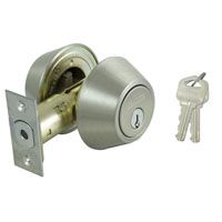 ProSource Single Cylinder Deadbolt, 2-3/8 - 2-3/4 In Backset, 2-3/16 X 1-11/16 In Full-Lip Round Corner Strike