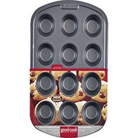 Goodcook 04031 Muffin Pan, 12-Compartment, Steel