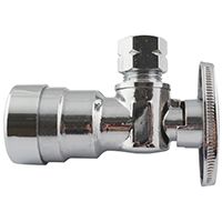 Apollo APXPV1238A Stop Valve, 1/2 x 3/8 in Push-Fit x Compression, Brass, Chrome