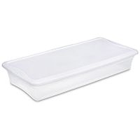 Sterilite 19608006 Storage Box, 41 qt Capacity, Plastic, Clear/White