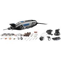 DREMEL 4300-5/40 Rotary Tool Kit, 120 V, 1/32 to 1/8 in Chuck, 6 ft L Cord, Gray