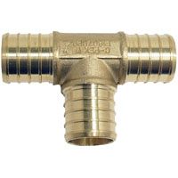 Apollo APXT3410PK Hose Tee, 3/4 in, PEX Barb, 200 psi, Brass, 200 deg F