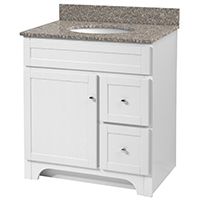 Foremost Worthington WRWA3021D Bathroom Vanity, 47-1/2 in W x 21-5/8 in D Cabinet, Wood, White