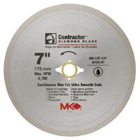 MK 167029 Circular Saw Blade, 7 in Dia, Diamond Cutting Edge, 7/8 to 5/8 in Arbor