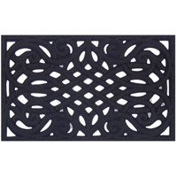 Simple Spaces Flock Die Cut Door Mat, 30 In L X 18 In W, Recycled Rubber