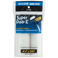WOOSTER RR313-4 1/2 Paint Roller Cover, 3/8 in Thick Nap, Fabric Cover, White