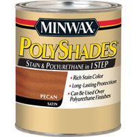 Minwax PolyShades 21320 Wood Stain and Polyurethane, Satin, Pecan, 0.5 pt Can
