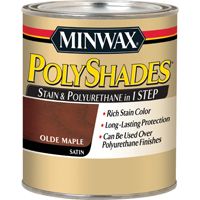 Minwax PolyShades 21330 Wood Stain and Polyurethane, Satin, Olde Maple, 0.5 pt Can