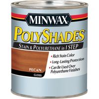 Minwax PolyShades 21420 Wood Stain and Polyurethane, Gloss, Pecan, 0.5 pt Can