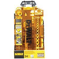 DeWALT DWMT73804 Socket Set, Polished Chrome Vanadium, 34-Piece