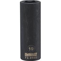 DeWALT DWMT73950OSP Impact Socket, 1/2 in Drive, 19 mm Socket, 6-Point, Black Oxide