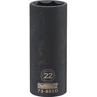 DeWALT DWMT73952OSP Impact Socket, 1/2 in Drive, 22 mm Socket, 6-Point, Black Oxide