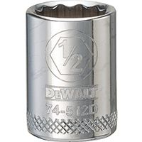 DeWALT DWMT74512OSP Hand Socket, SAE Measuring, 3/8 in Drive, 12-Point, 1/2 in Socket, Vanadium Steel