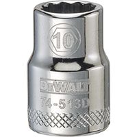 DeWALT DWMT74513OSP Hand Socket, Metric Measuring, 3/8 in Drive, 12-Point, 10 mm Socket, Vanadium Steel