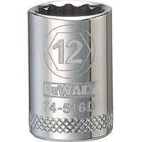 DeWALT DWMT74516OSP Hand Socket, Metric Measuring, 3/8 in Drive, 12-Point, 12 mm Socket, Vanadium Steel