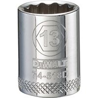 DeWALT DWMT74518OSP Hand Socket, Metric Measuring, 3/8 in Drive, 12-Point, 13 mm Socket, Vanadium Steel