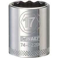 DeWALT DWMT74522OSP Hand Socket, Metric Measuring, 3/8 in Drive, 12-Point, 17 mm Socket, Vanadium Steel