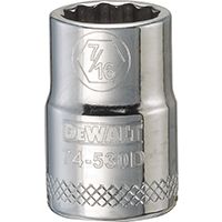 DeWALT DWMT74530OSP Hand Socket, SAE Measuring, 3/8 in Drive, 12-Point, 7/16 in Socket, Vanadium Steel