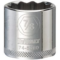 DeWALT DWMT74531OSP Hand Socket, SAE Measuring, 3/8 in Drive, 12-Point, 7/8 in Socket, Vanadium Steel