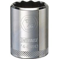 DeWALT DWMT74569OSP Drive Socket, 1/2 in Drive, 12-Point, 13/16 in Socket, Vanadium Steel