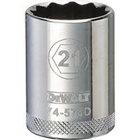 DeWALT DWMT74578OSP Drive Socket, Metric Measuring, 1/2 in Drive, 12-Point, 21 mm Socket, Vanadium Steel