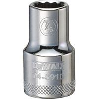 DeWALT DWMT74591OSP Fractional Drive Socket, 1/2 in Drive, 12-Point, 7/16 in Socket, Steel