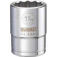 DeWALT DWMT74594OSP Drive Socket, SAE Measuring, 3/4 in Drive, 12-Point, 1-1/16 in Socket, Vanadium Steel