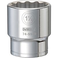 DeWALT DWMT74595OSP Drive Socket, SAE Measuring, 3/4 in Drive, 12-Point, 1-1/2 in Socket, Vanadium Steel
