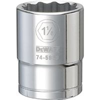 DeWALT DWMT74596OSP Drive Socket, SAE Measuring, 3/4 in Drive, 12-Point, 1-1/8 in Socket, Vanadium Steel