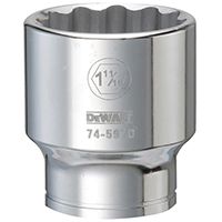 DeWALT DWMT74597OSP Drive Socket, SAE Measuring, 3/4 in Drive, 12-Point, 1-11/16 in Socket, Vanadium Steel