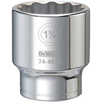 DeWALT DWMT74603OSP Drive Socket, SAE Measuring, 3/4 in Drive, 12-Point, 1-5/8 in Socket, Vanadium Steel