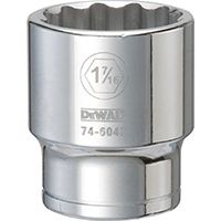 DeWALT DWMT74604OSP Drive Socket, SAE Measuring, 3/4 in Drive, 12-Point, 1-7/16 in Socket, Vanadium Steel
